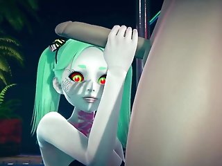Rebecca Standing Hand Jobs : Cyberpunk Edgerunners Anime Porn Parody